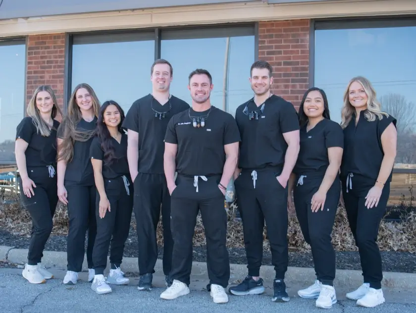 The Dental Elements team outside their office in Shawnee, Leawood and Wellsville, KS