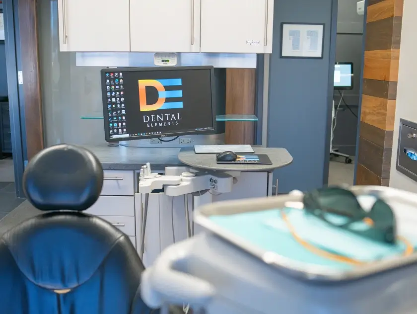 Modern treatment room at Dental Elements in Shawnee, Leawood and Wellsville, KS